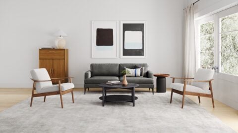Andes leather sofa from West Elm