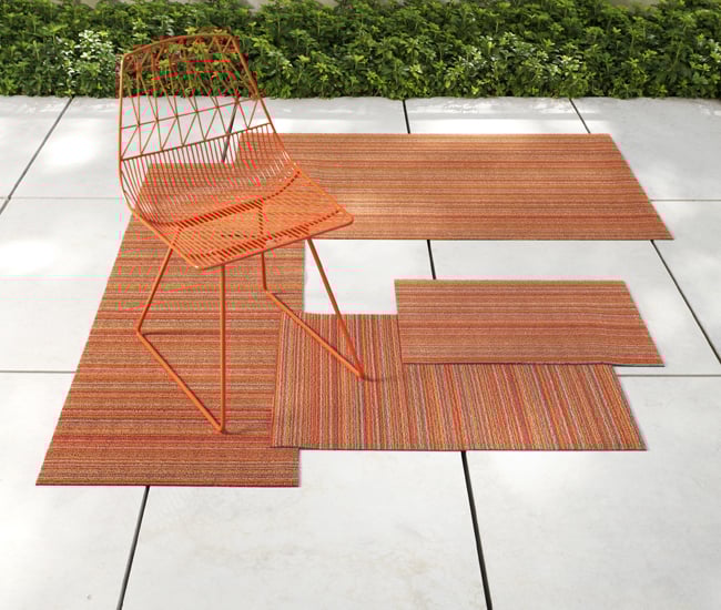 durable spun-vinyl Chilewich shag rug to add curb appeal