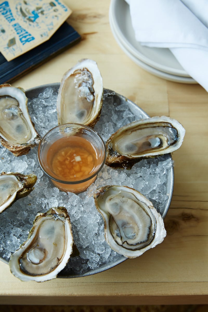 Oyster plate at Honest Weight sustainable seafood