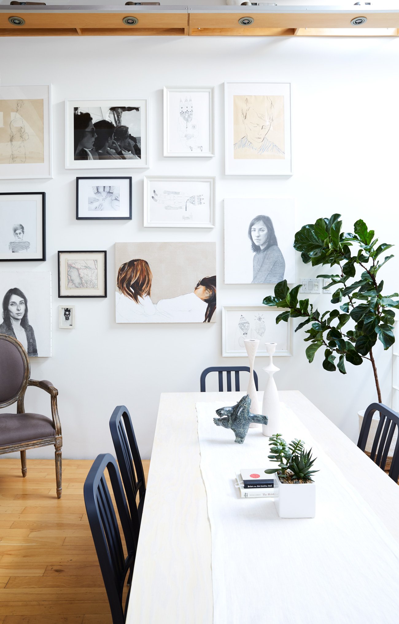 Portraits by Olympia Gayot and a photograph by Paul Sturino, plus works by Dyer