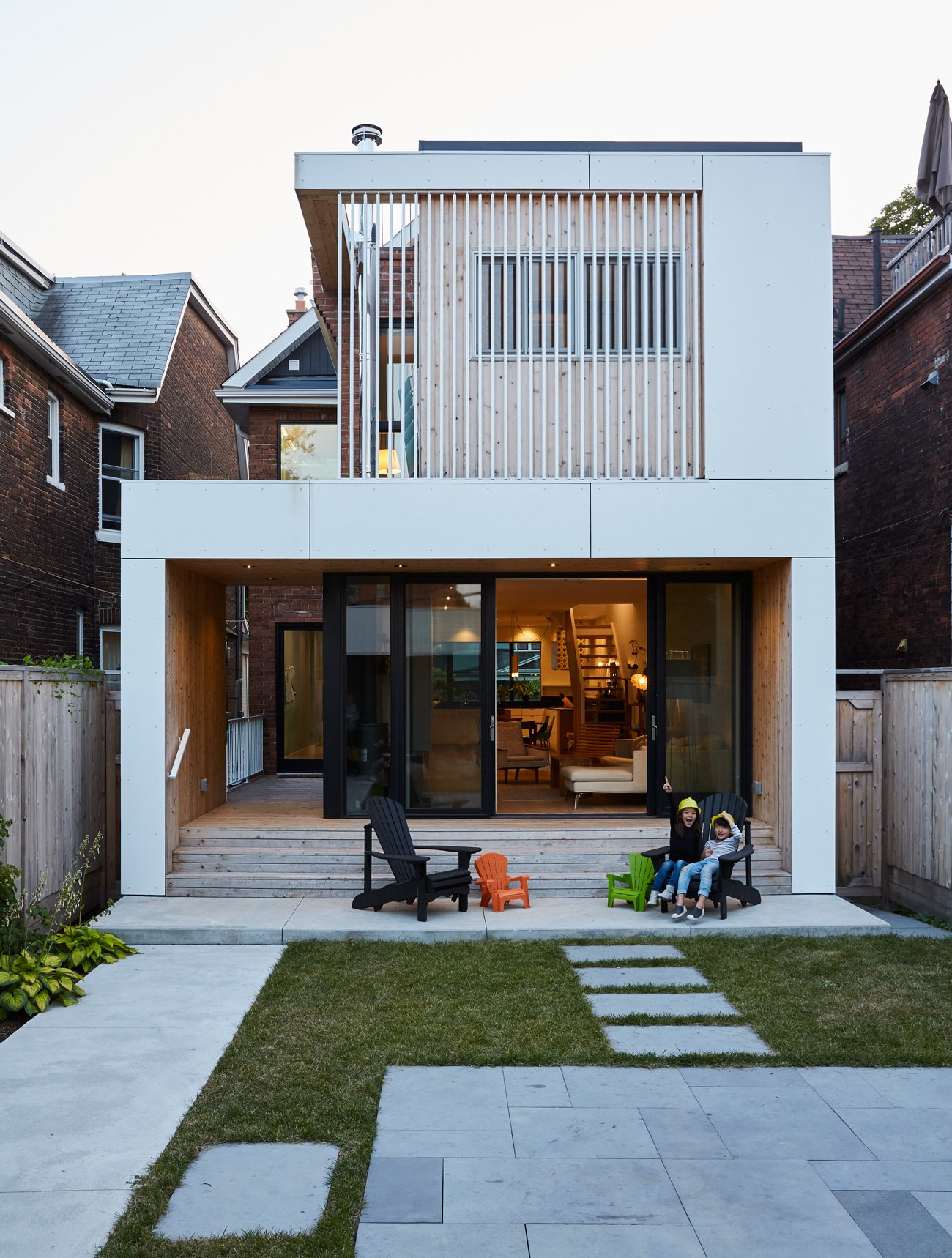 modern reno adding geometric volumes of the original house
