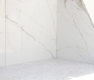 marble installation from Tileinspired