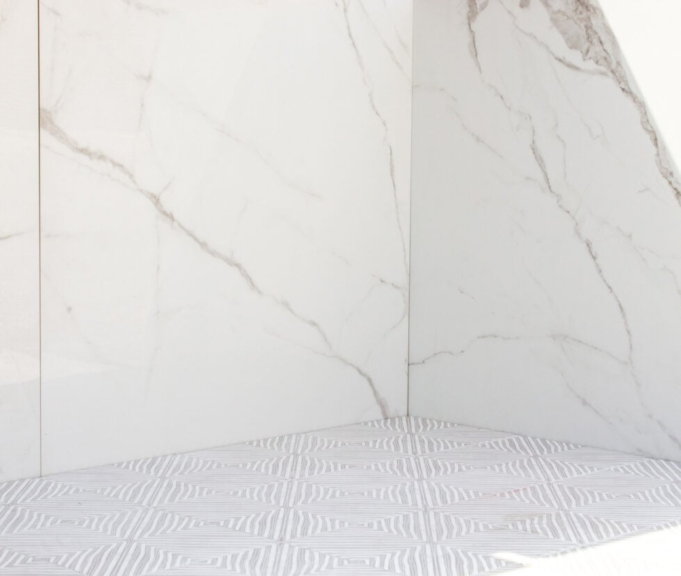 marble installation from Tileinspired