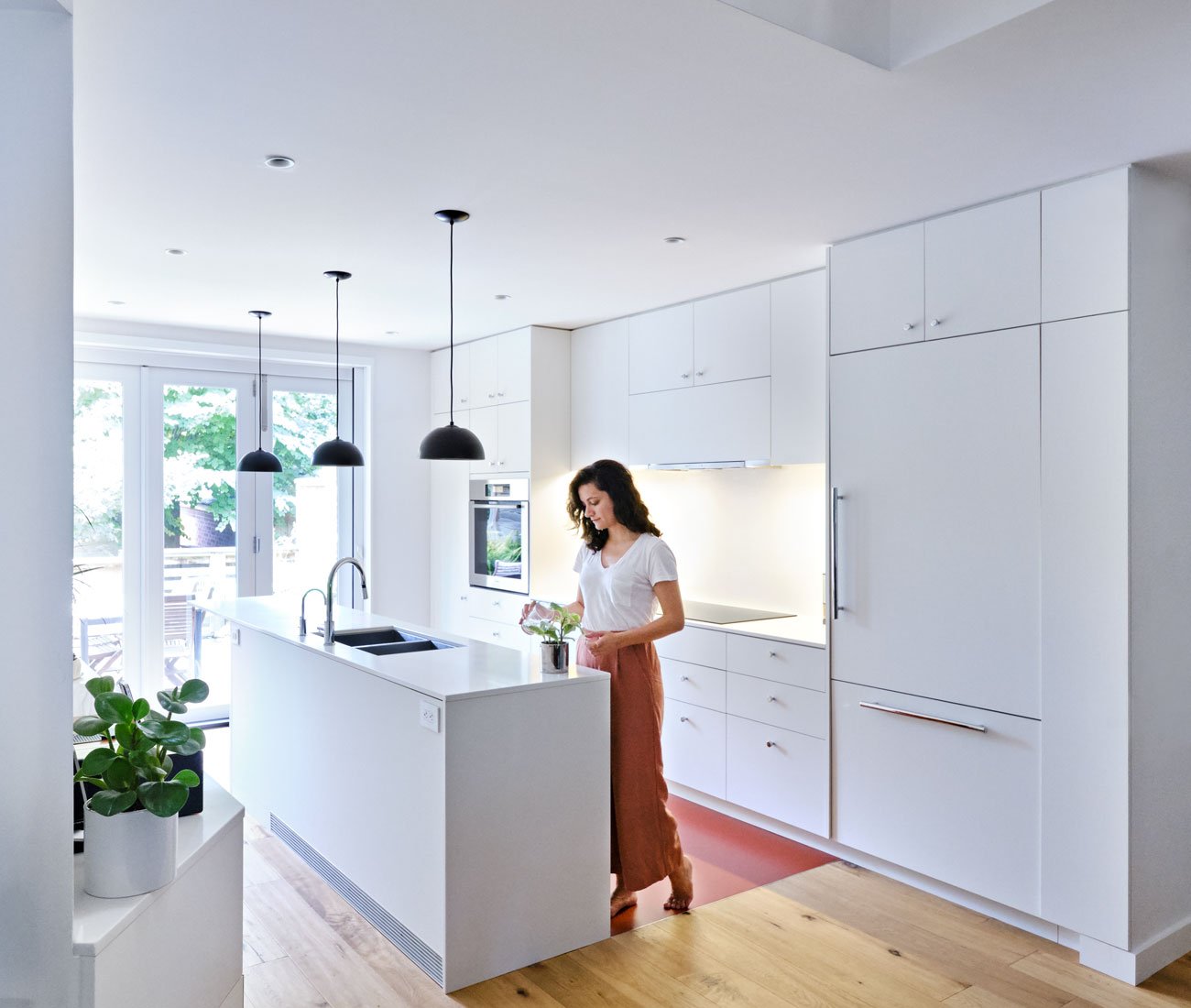 White kitchen on a Leslieville semi