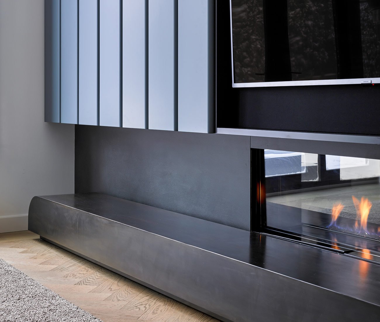 cold-rolled steel fireplace