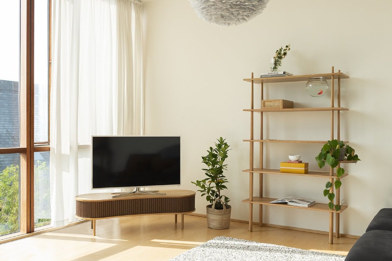 TV stand and media unit in a living room 