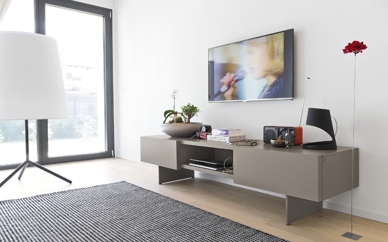 Modern media unit from Calligaris on a condo living room