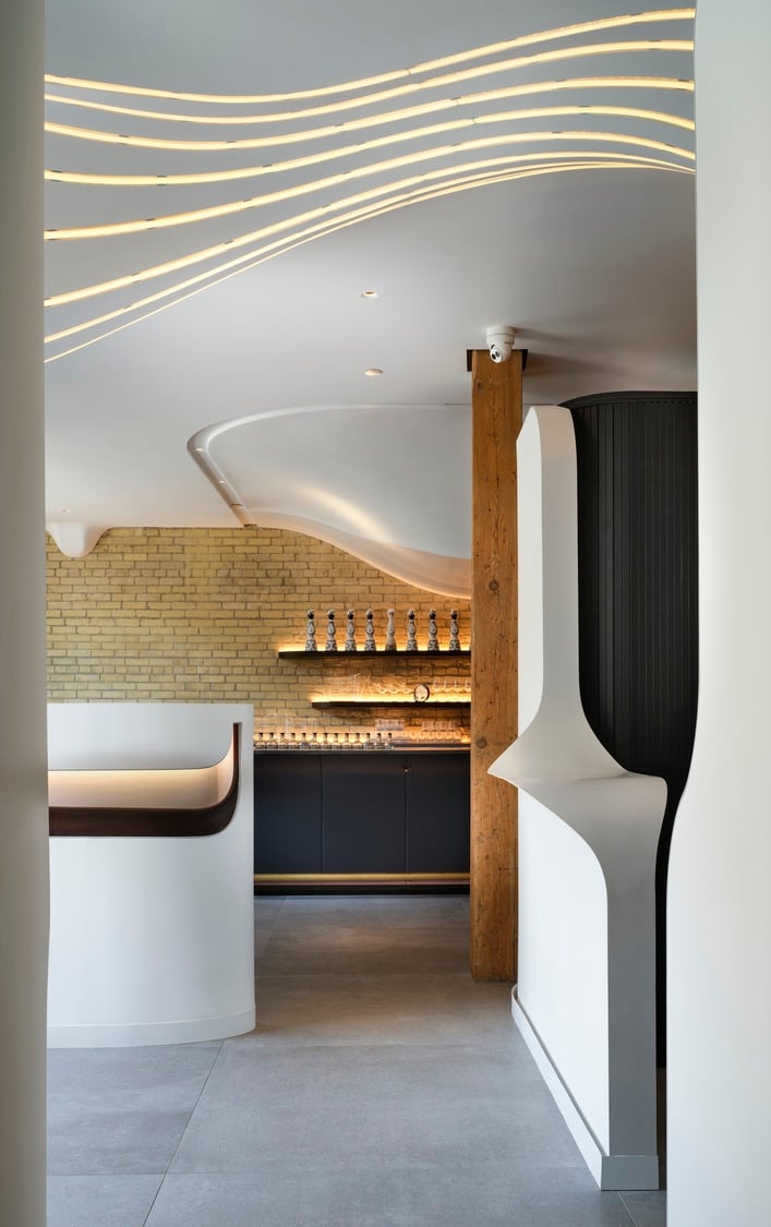 Restaurant entrance details designed by Partisans