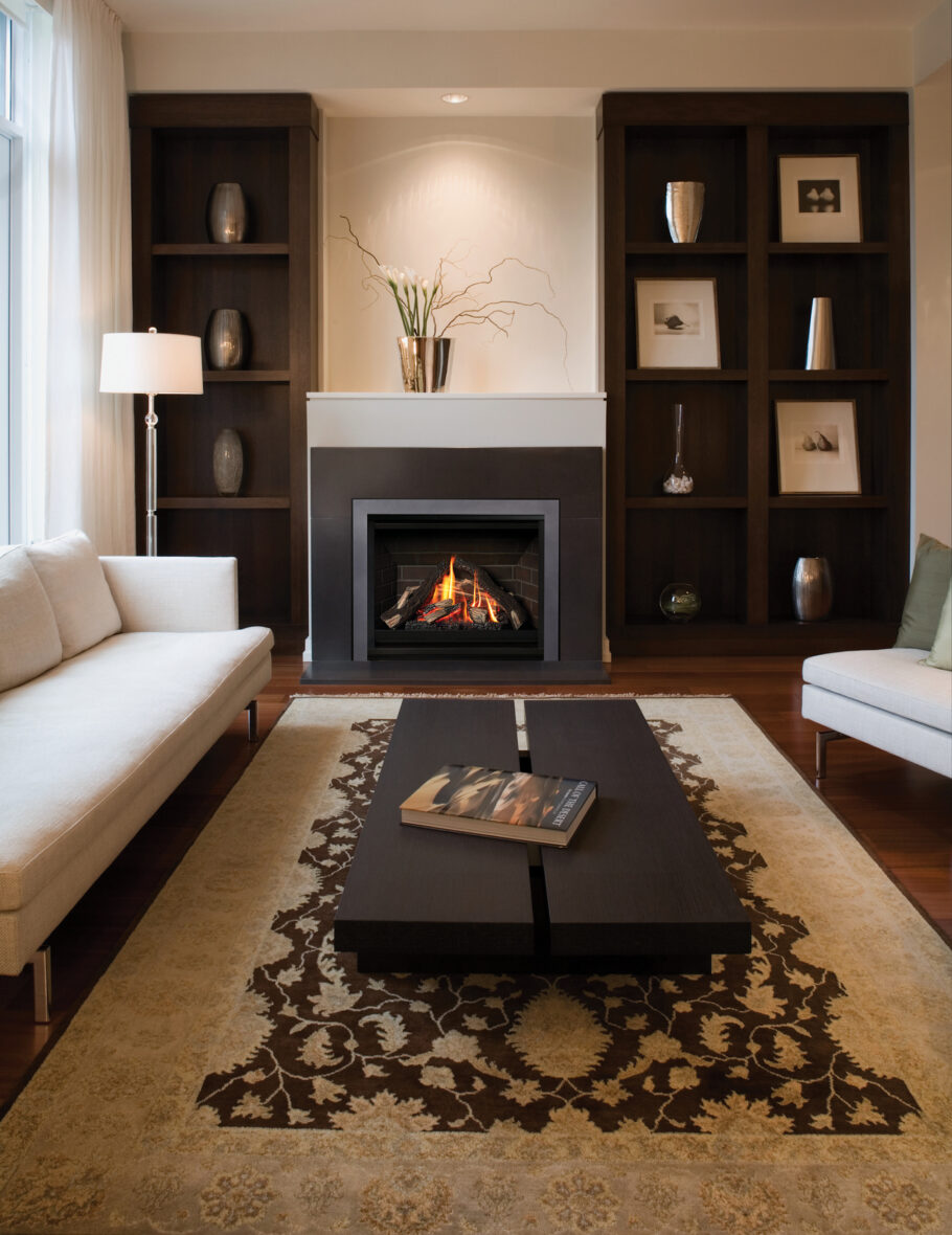 living room concept with gas fireplace